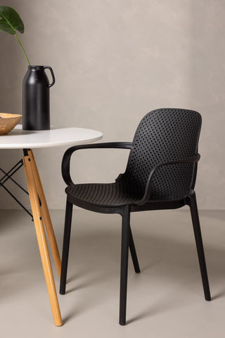 Venture Home Danburi Matbord - Woodlook / Woodlook MDF + Baltimore Dining Chair - Svart / Svart plast _2