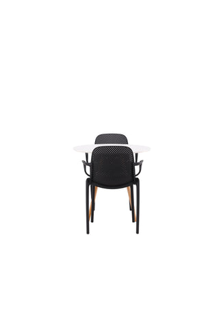 Venture Home Danburi Matbord - Woodlook / Woodlook MDF + Baltimore Dining Chair - Svart / Svart plast _2