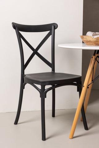 Venture Home Danburi Matbord - Woodlook / Woodlook MDF +Crosett Matstol - Mattsvart / Mattsvart plast _2