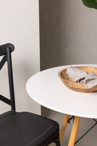 Venture Home Danburi Matbord - Woodlook / Woodlook MDF +Crosett Matstol - Mattsvart / Mattsvart plast _2