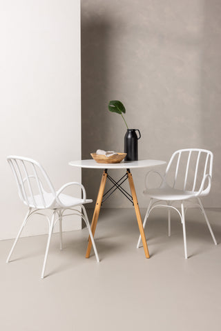 Venture Home Danburi Matbord - Woodlook / Woodlook MDF +Dyrön Matstol - Vit Polypropylen _2
