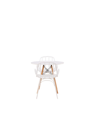 Venture Home Danburi Matbord - Woodlook / Woodlook MDF +Dyrön Matstol - Vit Polypropylen _2