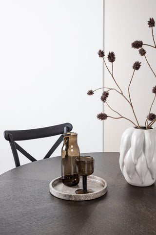 Venture Home Copenhagen Matbord - Svart / Mocca Faner +Crosett Matstol - Mattsvart / Mattsvart Plast _4