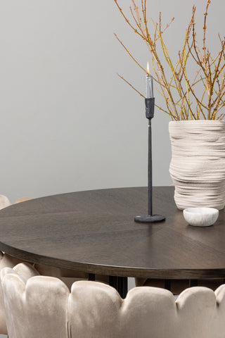 Venture Home Copenhagen Matbord - Svart / Mocca Faner +Limhamn Stol - Svart / Beige sammet _4