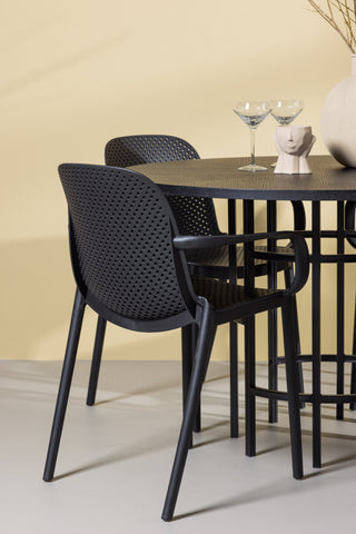 Venture Home Copenhagen Matbord - Svart / Svart faner +Baltimore Matstol - Svart / Svart Plast _4
