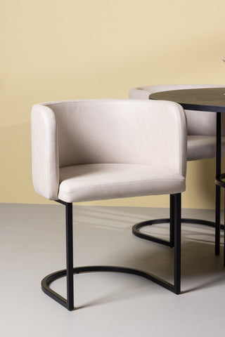 Venture Home Copenhagen Matbord - Svart / Svart Faner +Simrishman Matstol - Svart / Beige TC-tyg _4