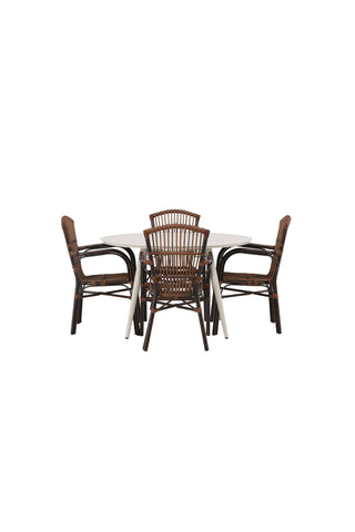 Venture Home Lina Matbord  Beige + 4 st Galera matstolar