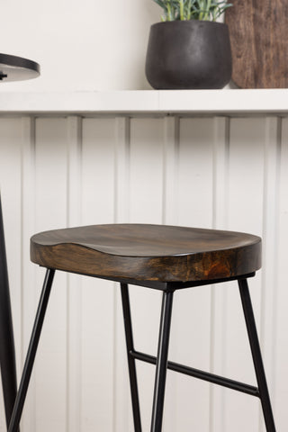 Venture Home Plaza Barbord - Svart / Svart Mdf +Ozark Barstol - Zinklook / Mörk valnötsträ _2