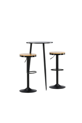 Venture Home Plaza Barbord - Svart / Svart Mdf +Conway Barstol - Svart / Oaklook MDF _2