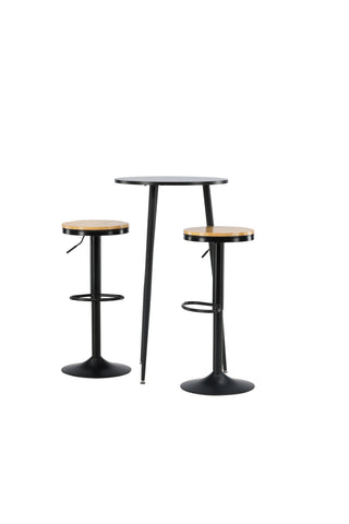 Venture Home Plaza Barbord - Svart / Svart Mdf +Conway Barstol - Svart / Oaklook MDF _2