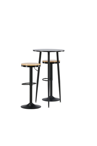Venture Home Plaza Barbord - Svart / Svart Mdf +Conway Barstol - Svart / Oaklook MDF _2