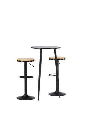 Venture Home Plaza Barbord - Svart / Svart Mdf +Conway Barstol - Svart / Oaklook MDF _2