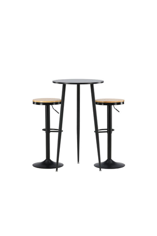 Venture Home Plaza Barbord - Svart / Svart Mdf +Conway Barstol - Svart / Oaklook MDF _2