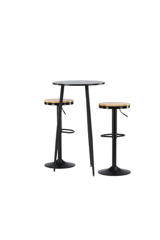 Venture Home Plaza Barbord - Svart / Svart Mdf +Conway Barstol - Svart / Oaklook MDF _2