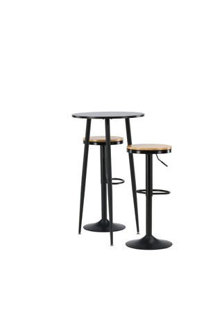 Venture Home Plaza Barbord - Svart / Svart Mdf +Conway Barstol - Svart / Oaklook MDF _2
