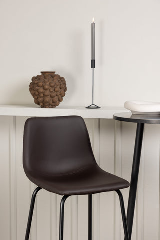 Venture Home Plaza Barbord - Svart / Svart Mdf +Alexi Barstol - Mattsvart / Mörkbrun PU _2