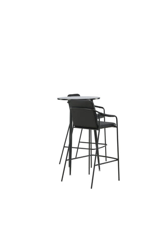 Venture Home Plaza Barbord - Svart / Svart Mdf +Bella Barstol - Svart / Svart PU _2