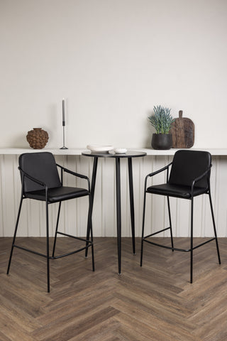 Venture Home Plaza Barbord - Svart / Svart Mdf +Bella Barstol - Svart / Svart PU _2