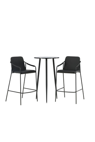 Venture Home Plaza Barbord - Svart / Svart Mdf +Bella Barstol - Svart / Svart PU _2