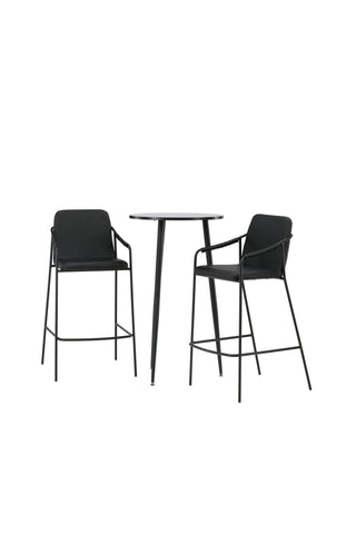 Venture Home Plaza Barbord - Svart / Svart Mdf +Bella Barstol - Svart / Svart PU _2