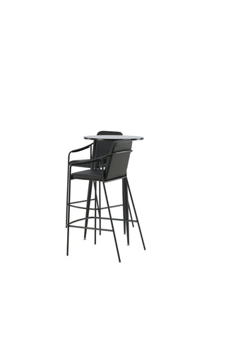 Venture Home Plaza Barbord - Svart / Svart Mdf +Bella Barstol - Svart / Svart PU _2