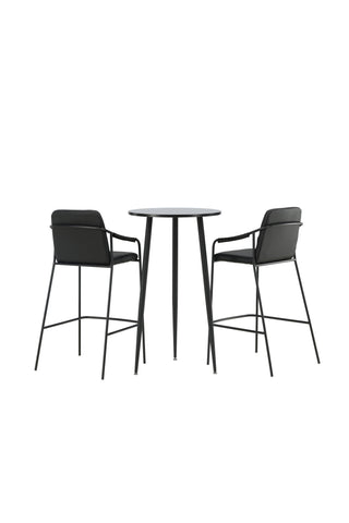 Venture Home Plaza Barbord - Svart / Svart Mdf +Bella Barstol - Svart / Svart PU _2