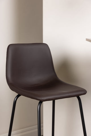 Venture Home Tempe Barbord - Svart / Natur MDF +Alexi Barstol - Mattsvart / Mörkbrun PU _2