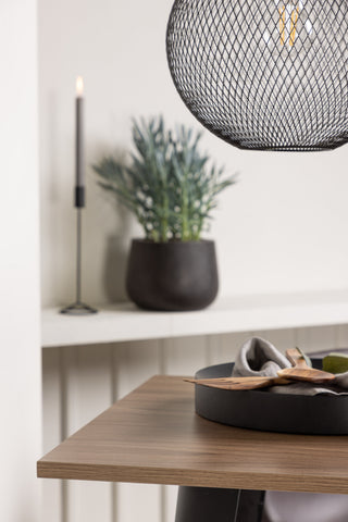 Venture Home Tempe Barbord - Svart / Natur MDF +Alexi Barstol - Mattsvart / Mörkbrun PU _2