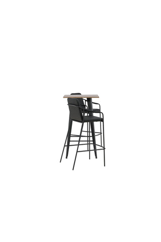Venture Home Tempe Barbord - Svart / Natur MDF +Bella Barstol - Svart / Svart PU _2