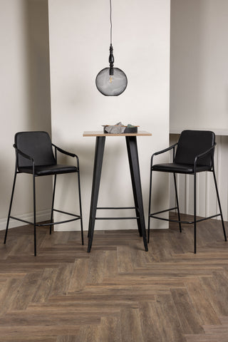 Venture Home Tempe Barbord - Svart / Natur MDF +Bella Barstol - Svart / Svart PU _2