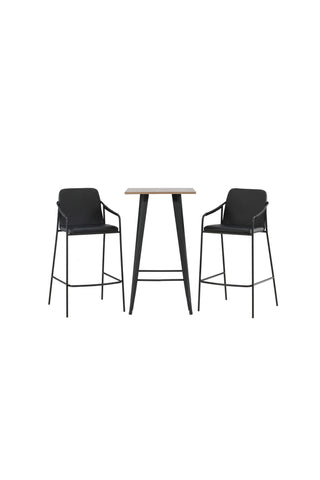 Venture Home Tempe Barbord - Svart / Natur MDF +Bella Barstol - Svart / Svart PU _2