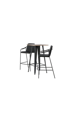 Venture Home Tempe Barbord - Svart / Natur MDF +Bella Barstol - Svart / Svart PU _2