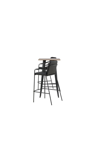 Venture Home Tempe Barbord - Svart / Natur MDF +Bella Barstol - Svart / Svart PU _2
