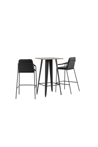 Venture Home Tempe Barbord - Svart / Natur MDF +Bella Barstol - Svart / Svart PU _2