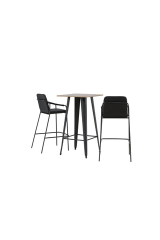 Venture Home Tempe Barbord - Svart / Natur MDF +Bella Barstol - Svart / Svart PU _2