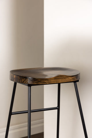 Venture Home Tempe Barbord - Svart / Natur MDF +Ozark Barstol - Zinklook / Mörk valnötsträ _2
