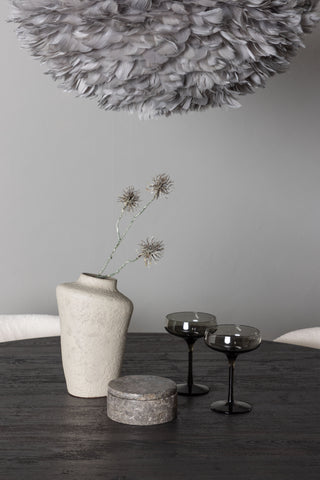 Venture Home Lanzo Matbord φ120 - Mocca/Mocca +Edina Matstol - Svart / Vit Boucle _4