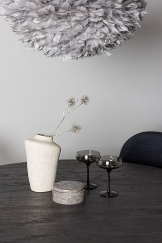 Venture Home Lanzo Matbord φ120 - Mocca/Mocca +Stella Matstol - Svart / Svart Sammet _4