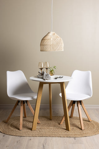 Venture Home Leonora Matbord φ65 - Eklook / Vit MDF +Zeno Matstol - Naturträlook / Vit PP _2