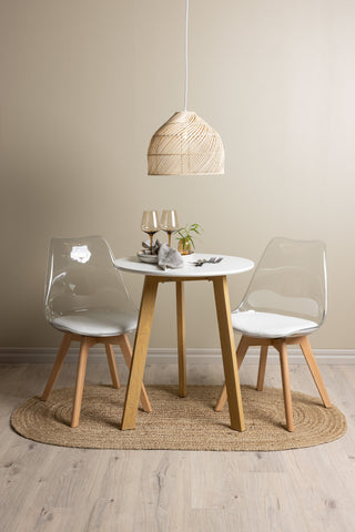Venture Home Leonora Matbord φ65 - Eklook / Vit MDF +Edvin Matstol - Natur / PET (sittdyna vit) PET yta, sits med vanlig svamp _2