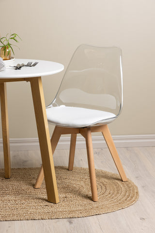 Venture Home Leonora Matbord φ65 - Eklook / Vit MDF +Edvin Matstol - Natur / PET (sittdyna vit) PET yta, sits med vanlig svamp _2