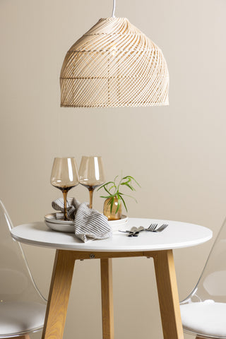 Venture Home Leonora Matbord φ65 - Eklook / Vit MDF +Edvin Matstol - Natur / PET (sittdyna vit) PET yta, sits med vanlig svamp _2