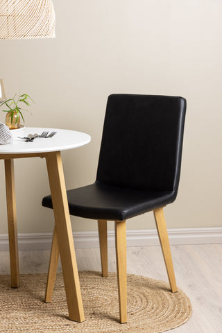 Venture Home Leonora Matbord φ65 - Oaklook / Vit MDF +Today Dining Chair - Nature / Svart PU _2