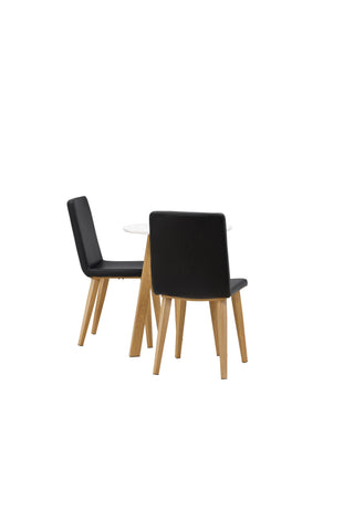 Venture Home Leonora Matbord φ65 - Oaklook / Vit MDF +Today Dining Chair - Nature / Svart PU _2