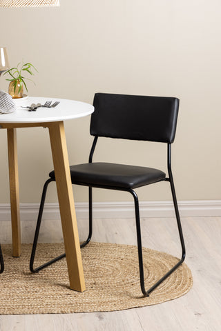Venture Home Leonora Matbord φ65 - Oaklook / Vit MDF +Kenth Stol - Svart / Svart PU _2