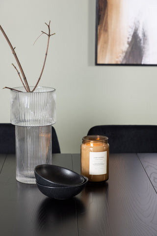 Venture Home Astrid Matbord 200*75 - Mattsvart / Mattsvart MDF med faner +Nattmatstol - Svart / Svart sammet _6