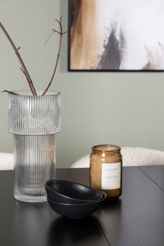 Venture Home Astrid Matbord 200*75 - Mattsvart / Mattsvart MDF med faner +Chico Matstol - Svart / Vit Boucle _6