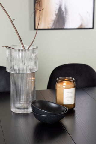 Venture Home Astrid Matbord 200*75 - Mattsvart / Mattsvart MDF med faner +Polar Matstol - Svarta ben / Svart sammet _6