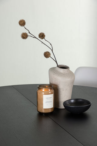 Venture Home Matilda Matbord φ130 - Svart / Svart MDF med faner +Nattmatstol - Svart / Vit PU _4