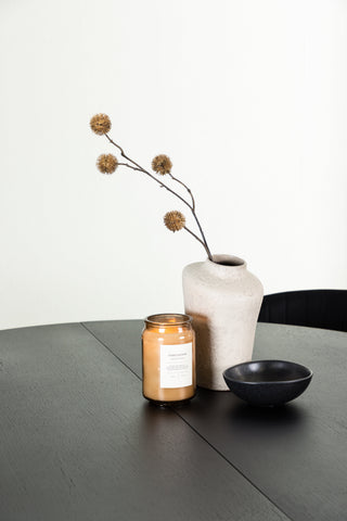 Venture Home Matilda Matbord φ130 - Svart / Svart MDF med faner +Selma Matstol - Svart / Svart sammet _4